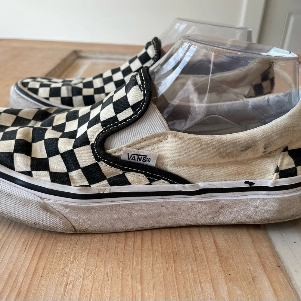 Vans Black and White Checkered Slip-Ons - Picture 4 of 5